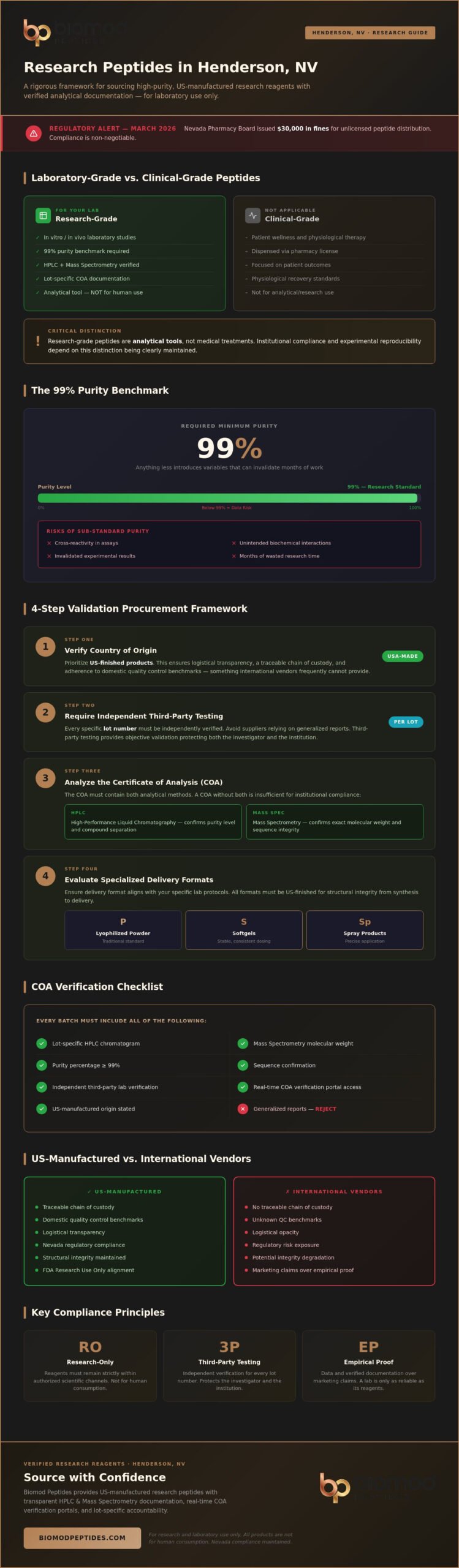 Research Peptides Henderson NV: A Laboratory Procurement Guide for 2026