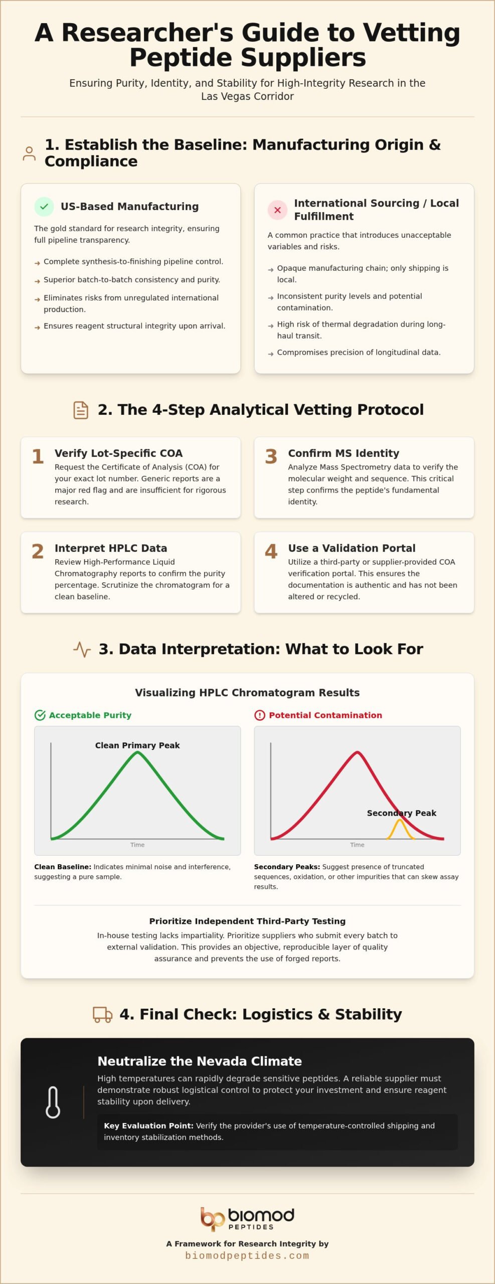 Vetting Peptide Suppliers in Las Vegas: A Researcher's Guide to Analytical Quality Assurance