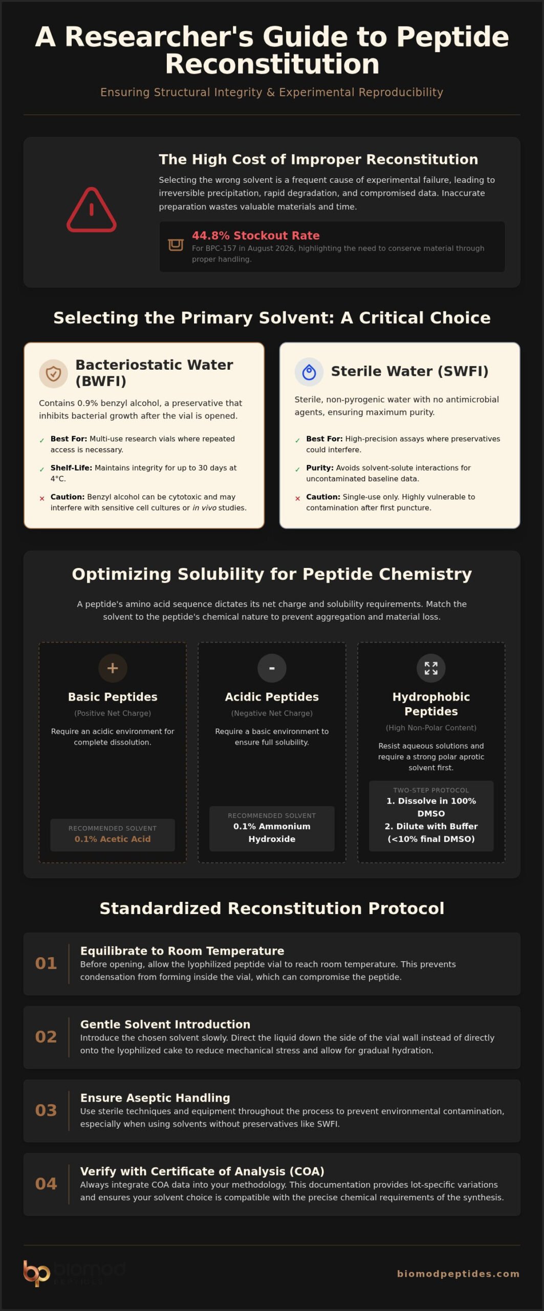 Guide to Peptide Reconstitution Solvents for Research