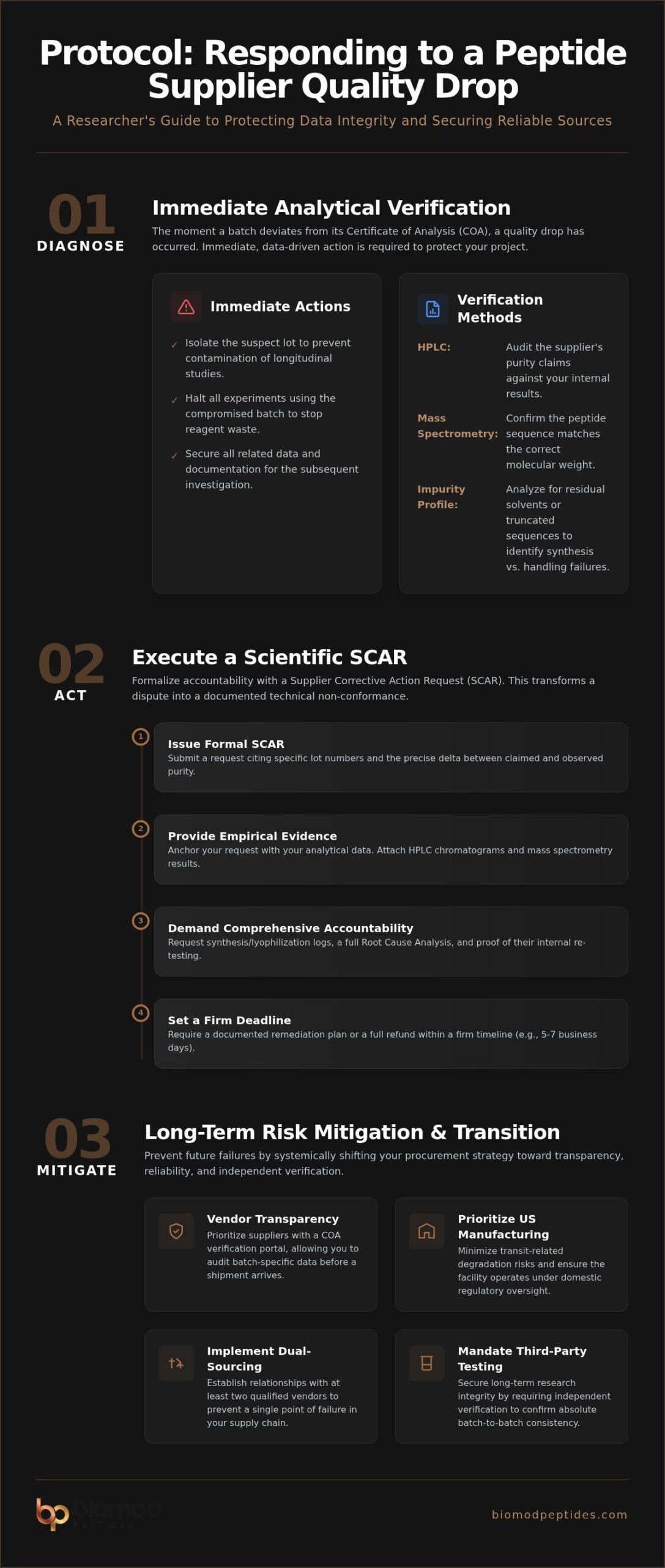 Managing Supplier Quality Drops in Research Labs